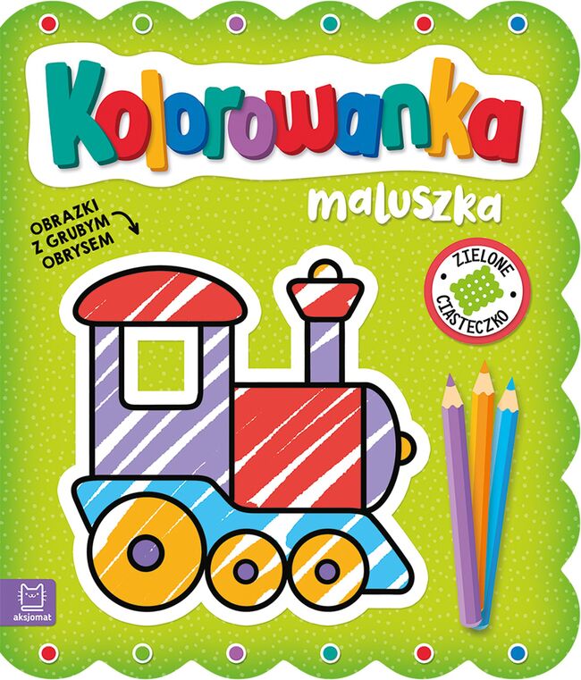 Zielone Ciasteczko. Kolorowanka Maluszka. Obrazki Z Grubym Obrysem