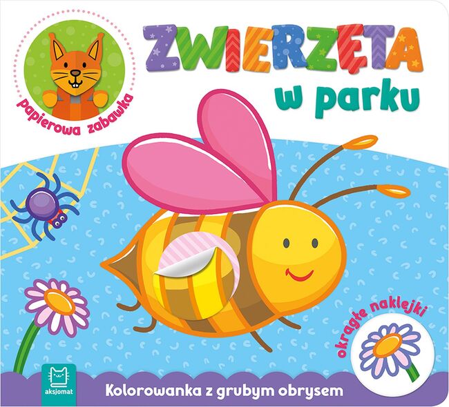 Zwierzęta W Parku. Kolorowanka Z Grubym Obrysem, Okrągłe Naklejki, Papierowa Zabawka