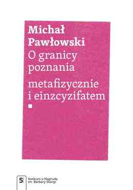 O Granicy Poznania. Metafizycznie I Einzcyzifatem