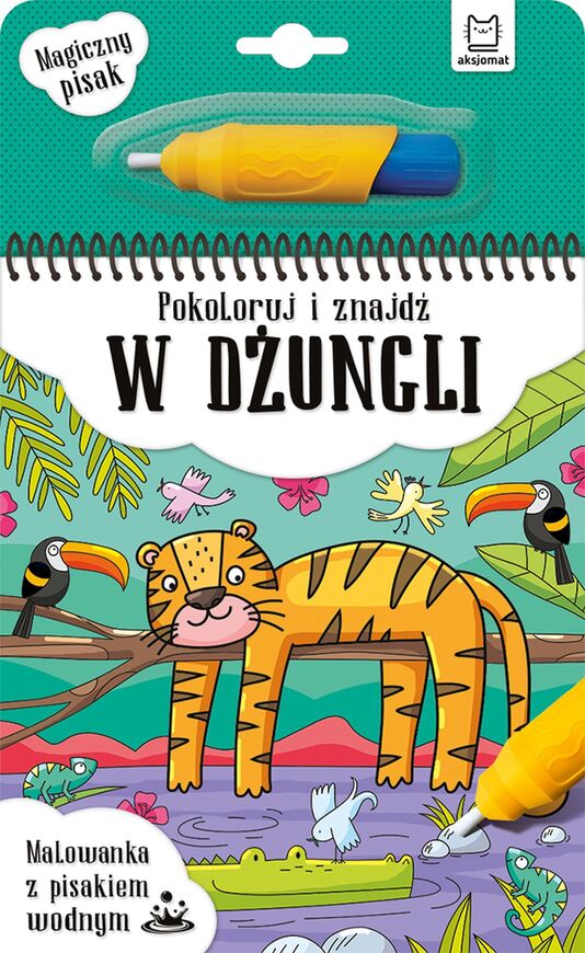 Pokoloruj I Znajdź W Dżungli. Malowanka Z Pisakiem Wodnym