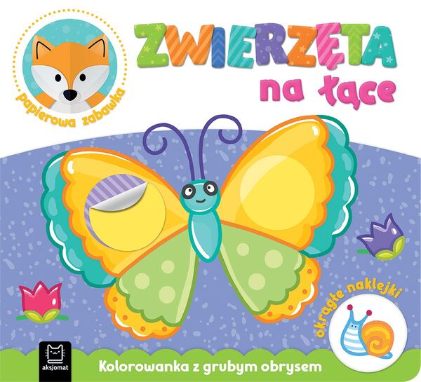 Zwierzęta Na łące. Kolorowanka Z Grubym Obrysem, Okrągłe Naklejki, Papierowa Zabawka