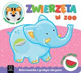 Zwierzęta W Zoo. Kolorowanka Z Grubym Obrysem, Okrągłe Naklejki, Papierowa Zabawka
