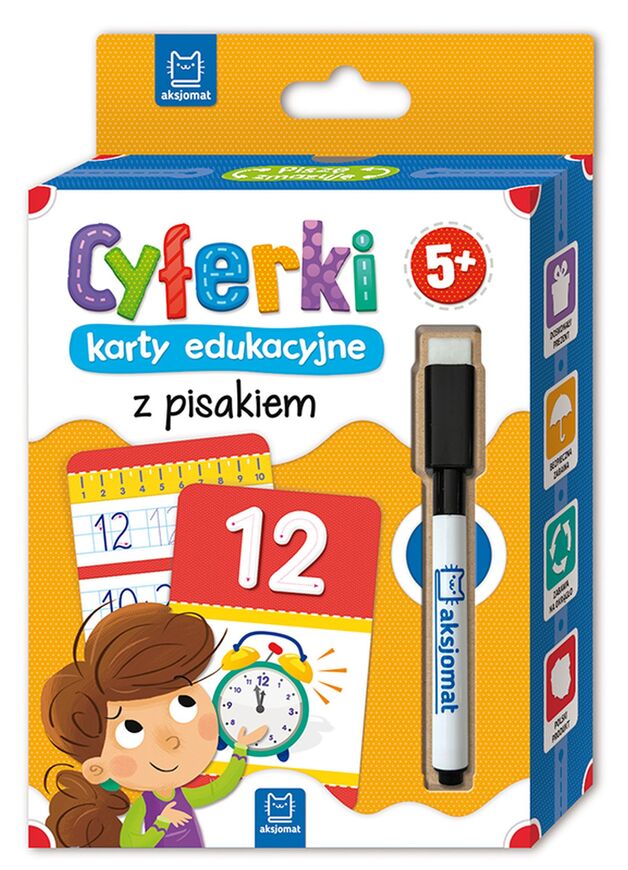 Cyferki Karty Edukacyjne Z Pisakiem 5+