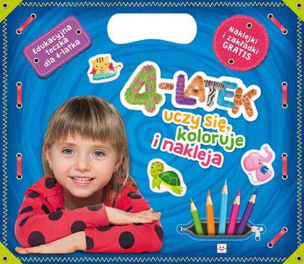 4 Latek Uczy Się Koloruje I Nakleja Edukacyjna Teczka Dla 4 Latka