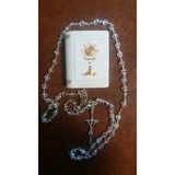 Różaniec kryształkowy I Komunjuia Święta + pudełko