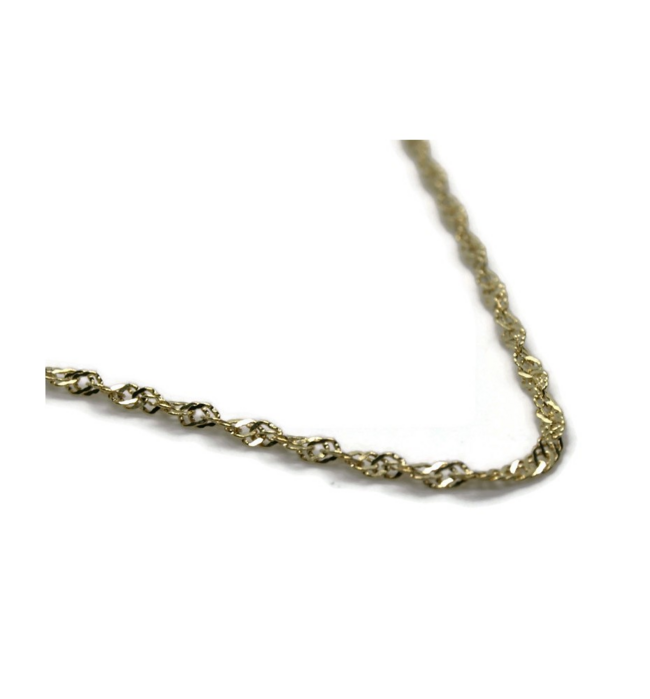 SING030-56 pozłacany singapur łańcuszek srebrny 45